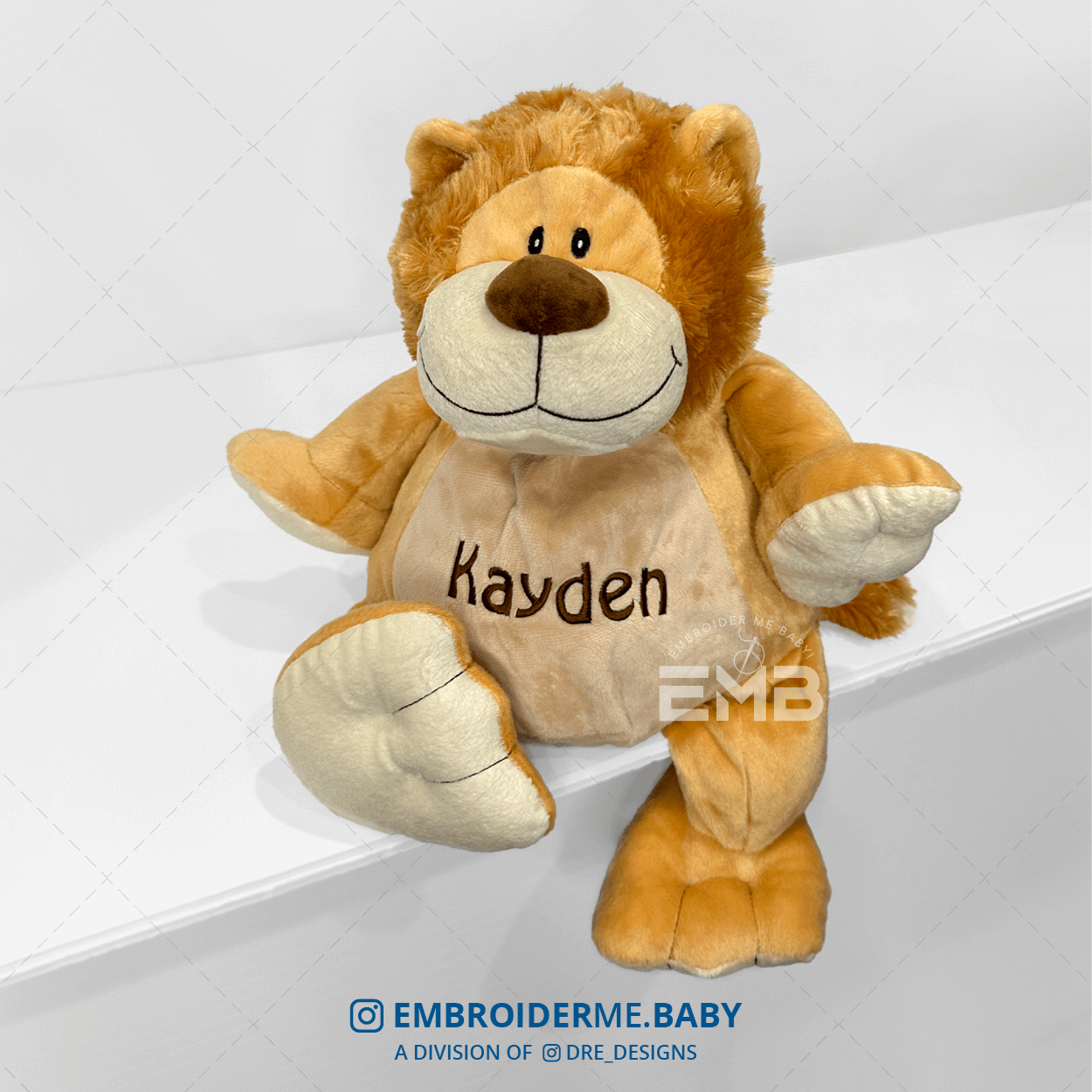 Personalized Stuffed Lion - Tan/Brown image 0