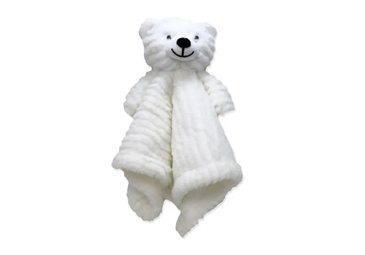 Embroidered Personalized Lovey - White Bear image 1