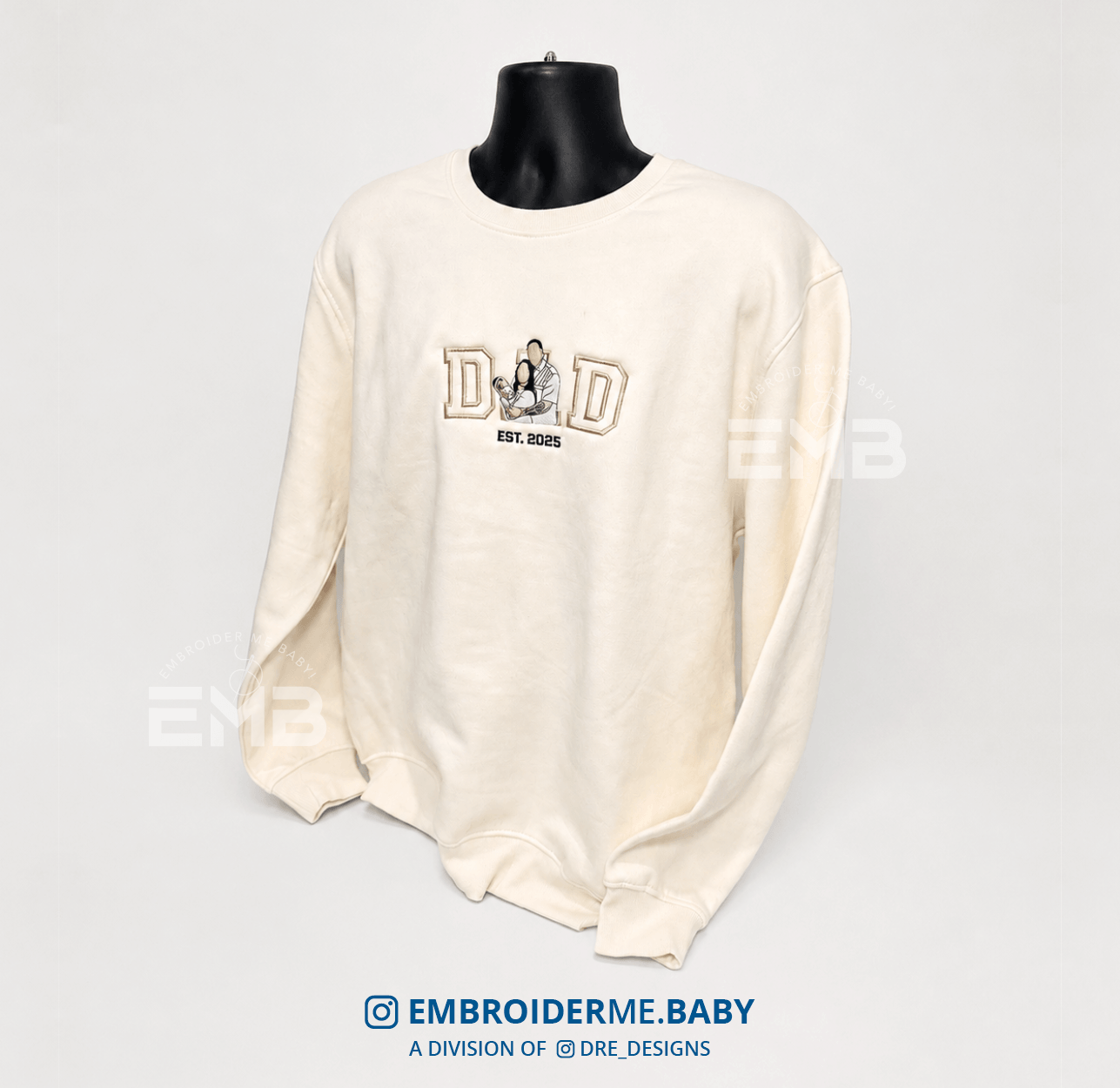 Embroidered Photo Sweatshirt for Dad