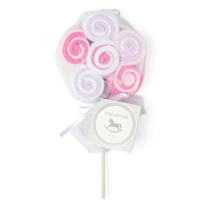 Washcloth Lollipop Set, Pink