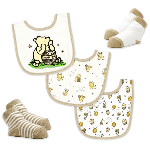 Pooh & Friends Organic Bib & Sock Gift Set