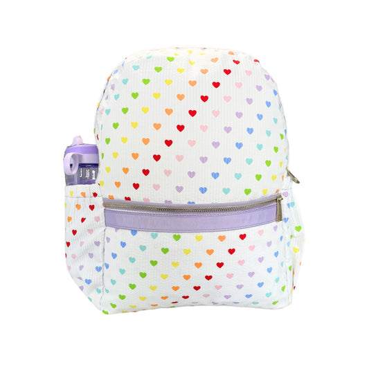 Personalized Medium Kids Backpack w/ Pocket - TinyHearts image 0