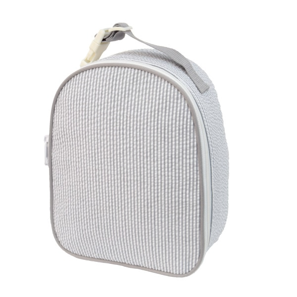 Personalized Seersucker Lunch Box - Grey image 0