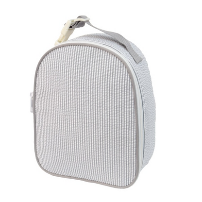 Personalized Seersucker Lunch Box - Grey image 0