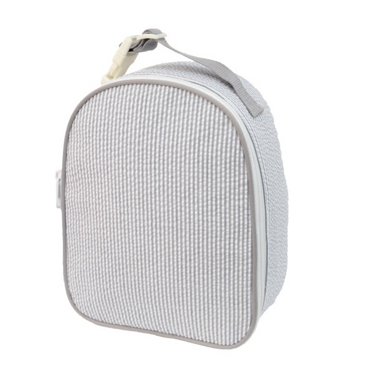 Personalized Seersucker Lunch Box - Grey image 0