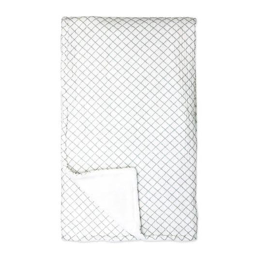 Two-Layer Muslin Plush Baby Blanket - Sage Grid image 0