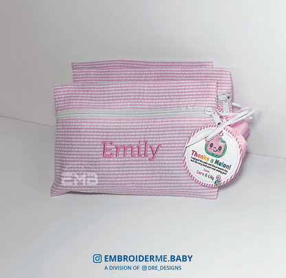 Lilac Seersucker Personalized Cosmo Bag image 1