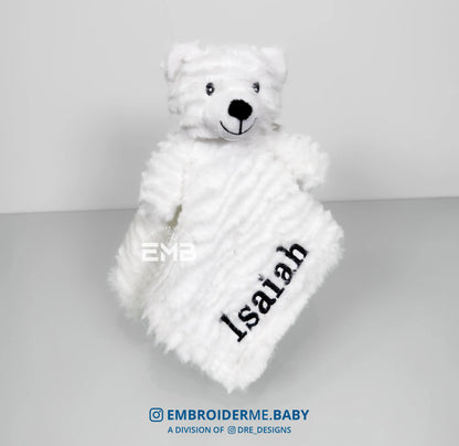 Embroidered Personalized Lovey -  White Bear image 0