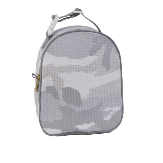 Personalized Grey Camo Seersucker Lunch Box image 0