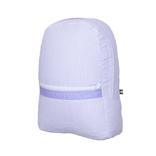 Personalized Lilac Seersucker Toddler Backpack image 0
