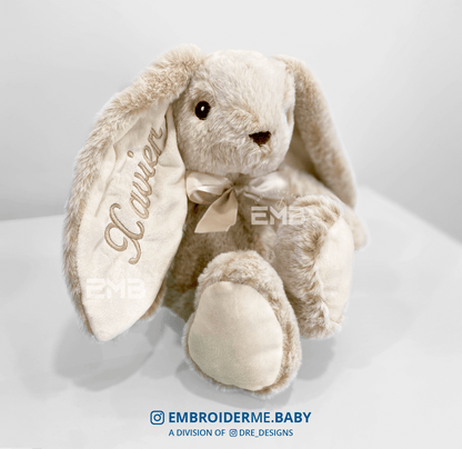Beige Personalized Long Ear Bunny image 0