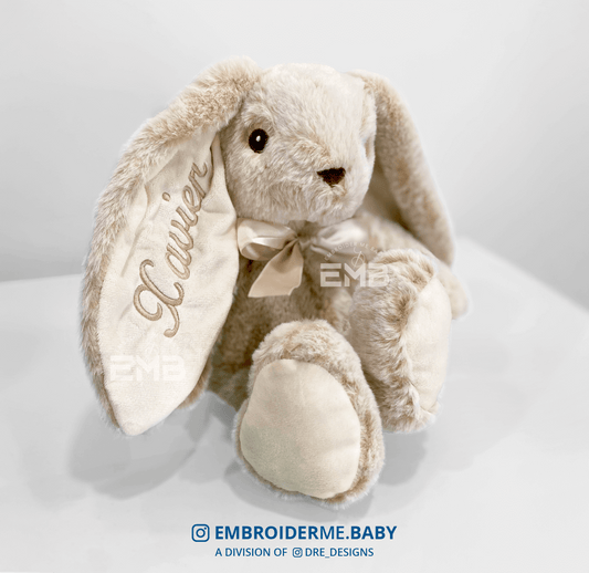 Beige Personalized Long Ear Bunny image 0