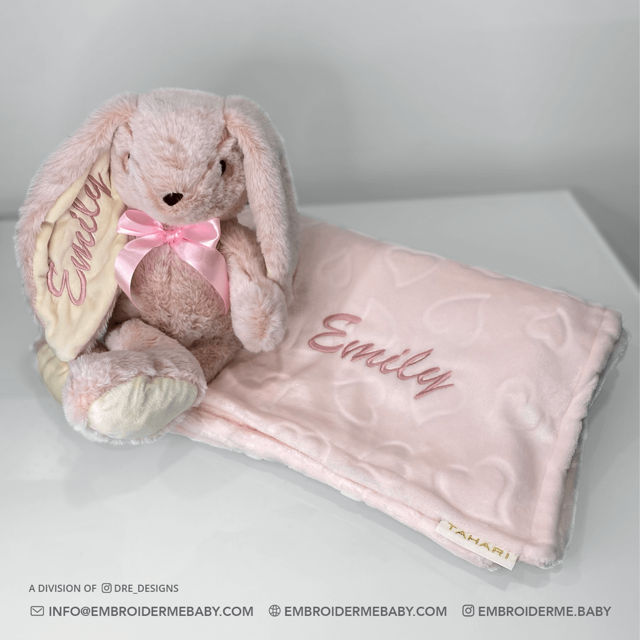 Pink Personalized Long Ear Bunny image 2