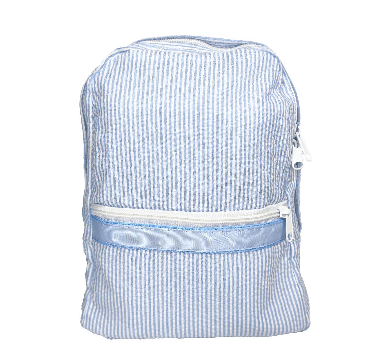 Personalized Seersucker Toddler Backpack - Blue