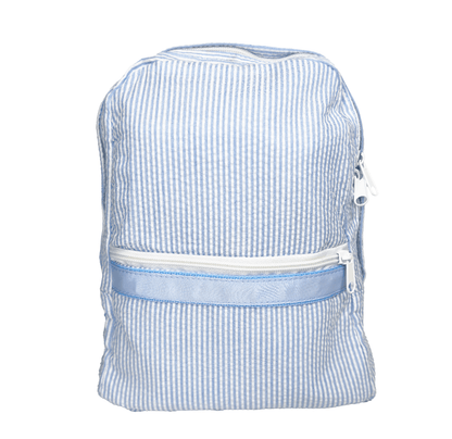 Personalized Seersucker Toddler Backpack - Blue