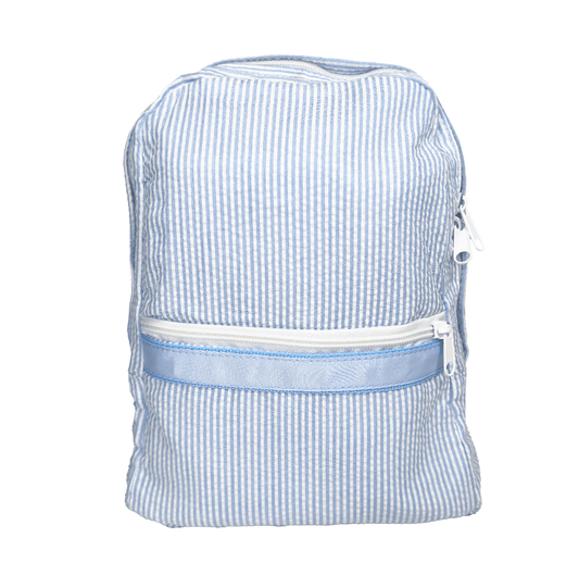 Personalized Seersucker Toddler Backpack - Blue