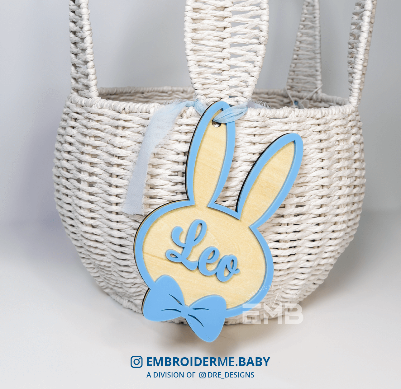 Personalized Easter Boy Bunny Basket Tag