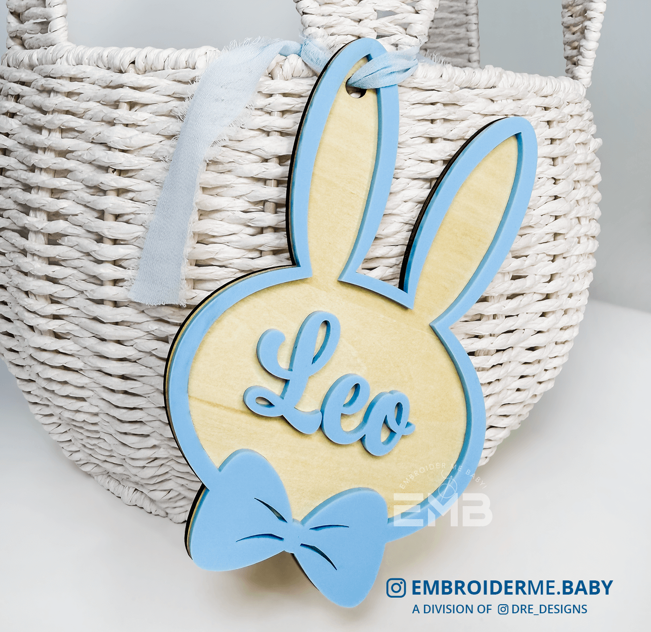 Personalized Easter Boy Bunny Basket Tag