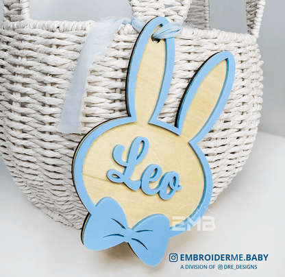 Personalized Easter Boy Bunny Basket Tag