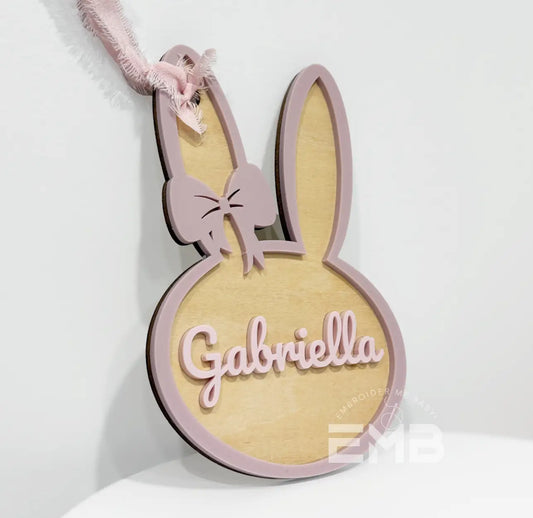 Personalized Easter Girl Bunny Basket Tag