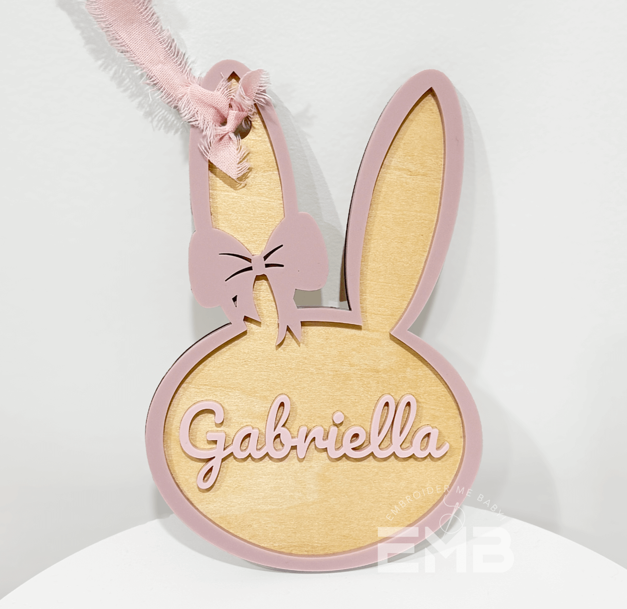 Personalized Easter Girl Bunny Basket Tag