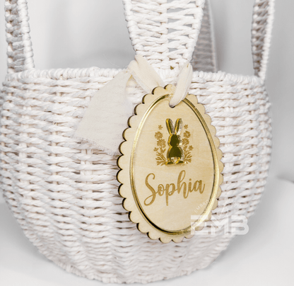 Personalized Heirloom Easter Basket Tag – Scalloped Egg Tag
