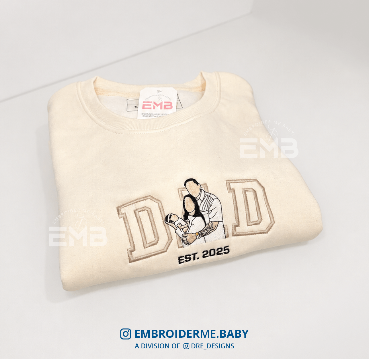 Embroidered Photo Sweatshirt for Dad