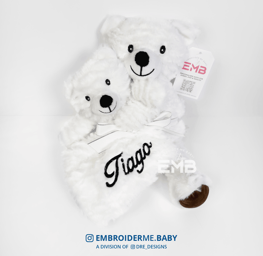 Personalized Teddy Bear with Lovey Set