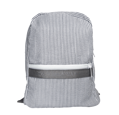 Personalized Seersucker Toddler Backpack - Grey