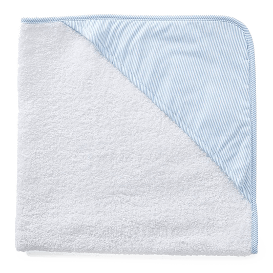 Personalized Hooded Baby Towel - Blue Pinstripe