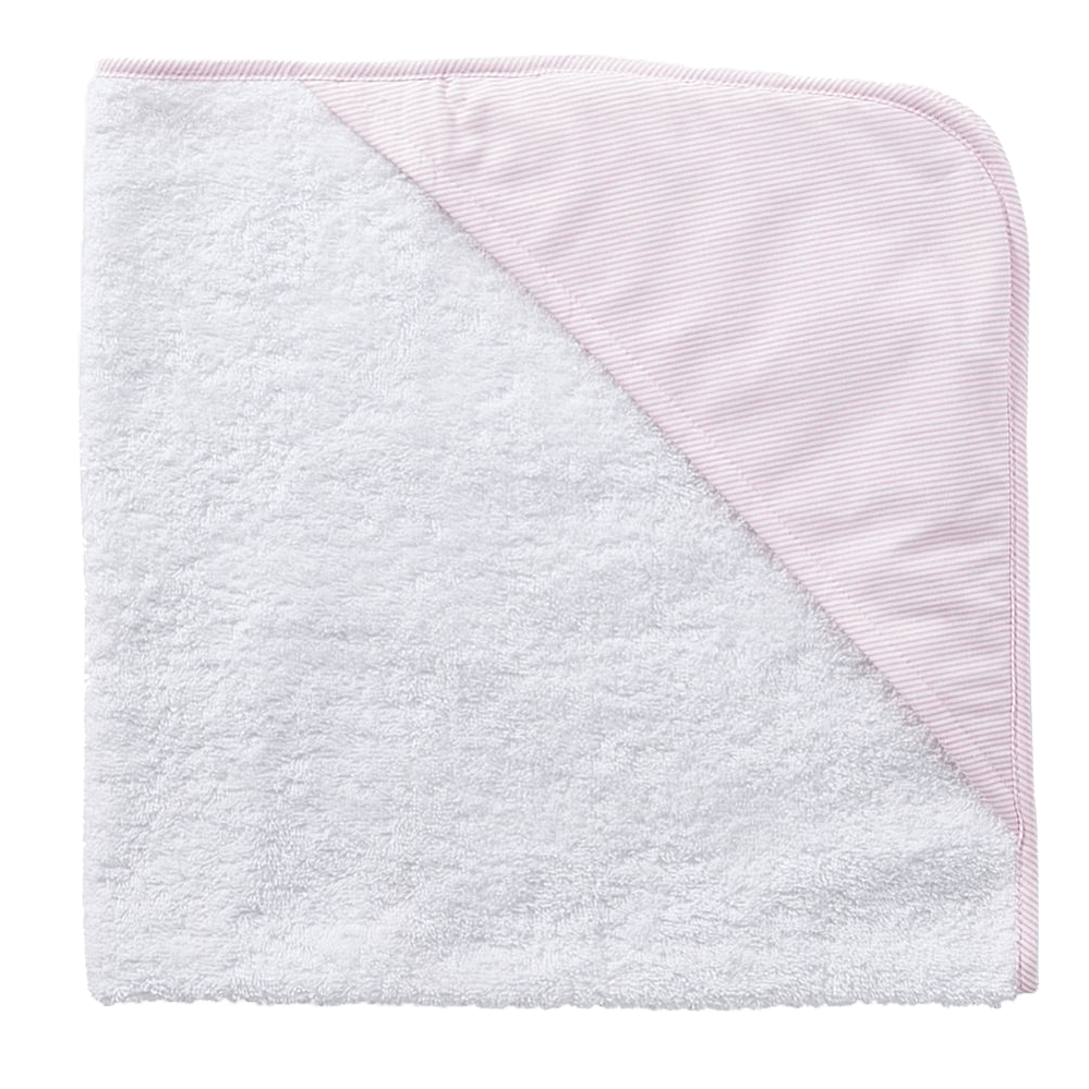 Personalized Hooded Baby Towel - Pink Pinstripe