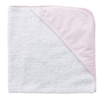 Personalized Hooded Baby Towel - Pink Pinstripe