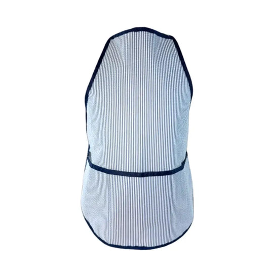 Personalized Navy Seersucker Kids Apron