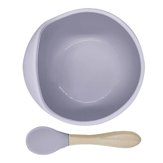 Personalized Baby Bowl and Spoon Set - Lilac