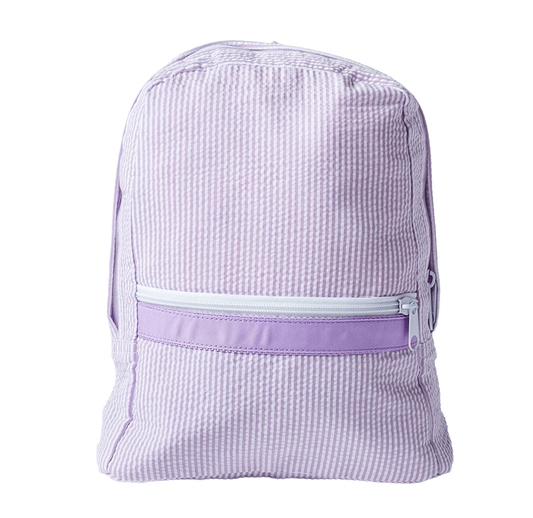 Personalized Lilac Seersucker Toddler Backpack