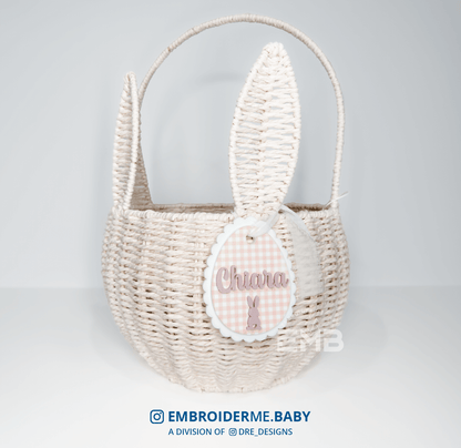 Personalized Double Layer Gingham Easter Basket Tag