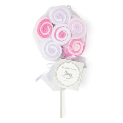 Washcloth Lollipop Set, Pink
