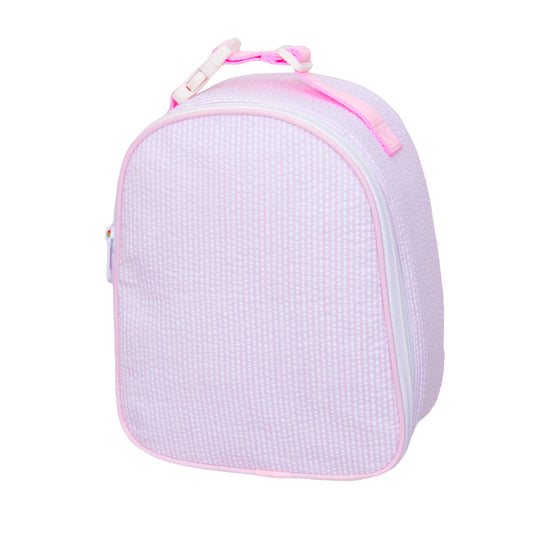 Personalized Pink Seersucker Gumdrop Lunch Box image 0