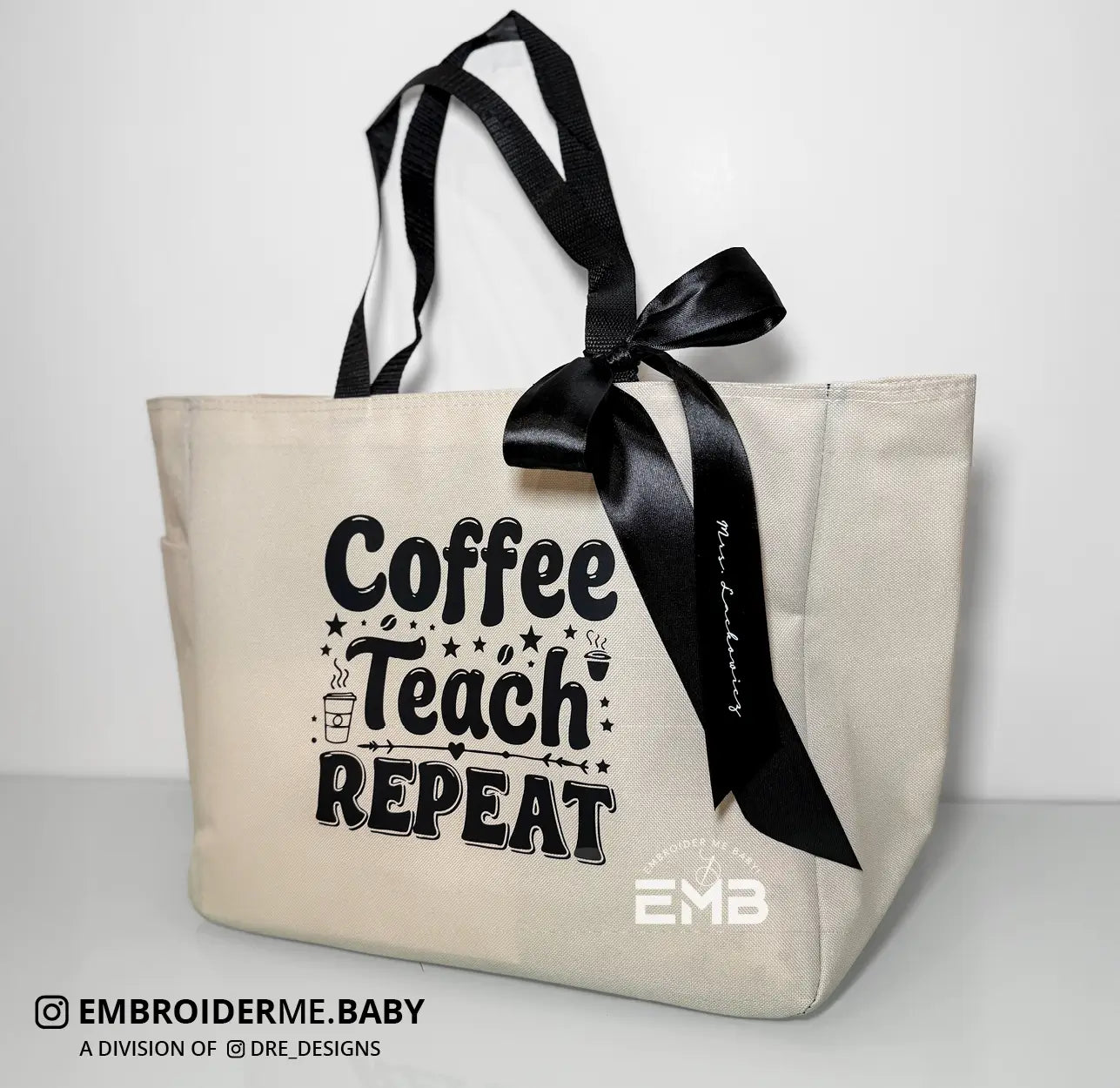 Coffee, Teach, Repeat Tote Bag image 0