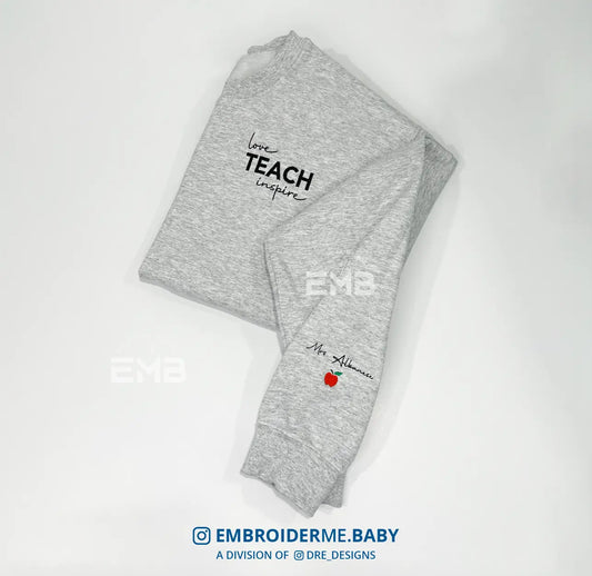 Love, Teach, Inspire Teacher Sweatshirt image 0