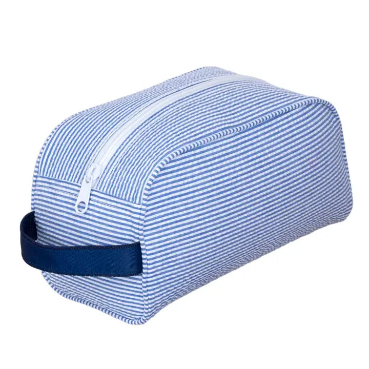 Navy Seersucker Personalized Traveler Bag image 0