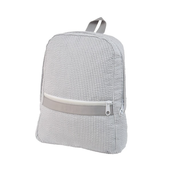 Personalized Seersucker Toddler Backpack - Grey image 0