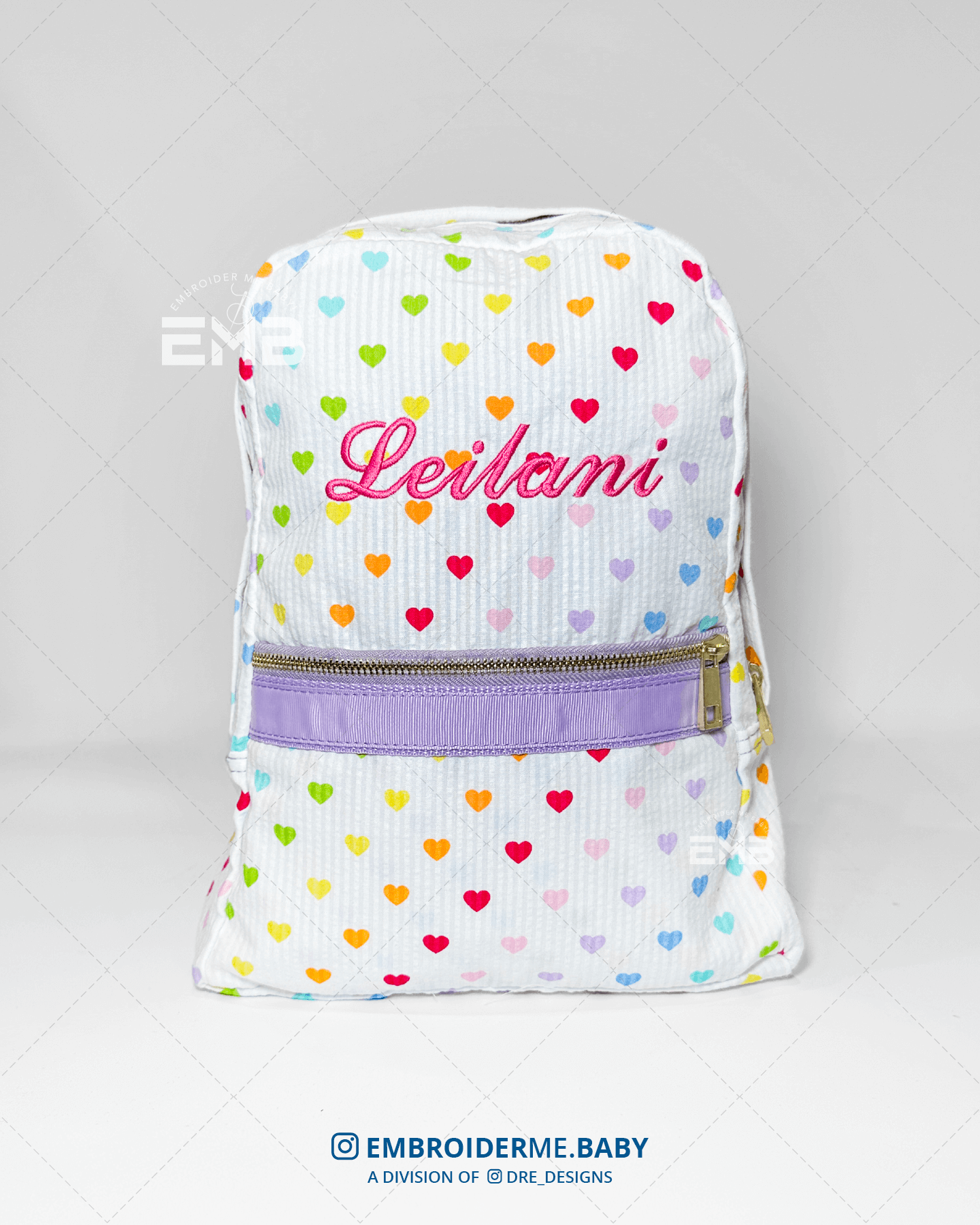 Personalized Toddler Backpack - Tiny Hearts image 1