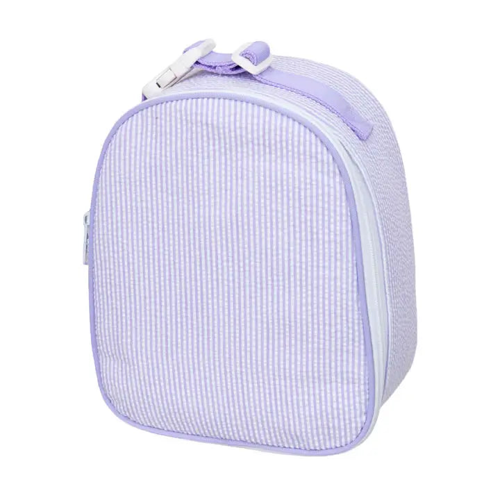 Personalized Lilac Seersucker Lunch Box image 0