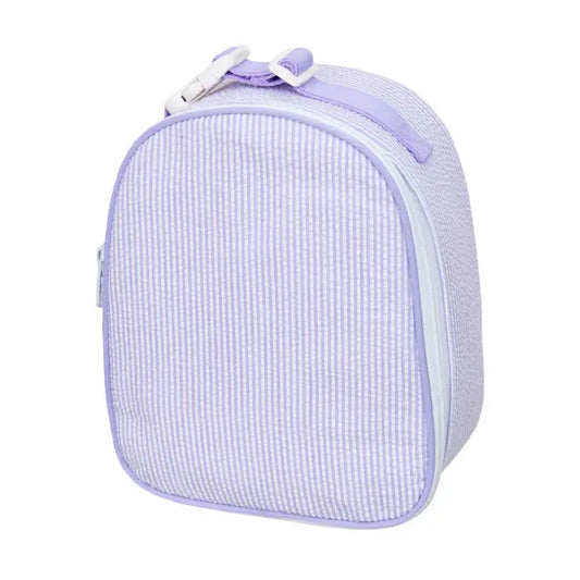 Personalized Lilac Seersucker Lunch Box image 0