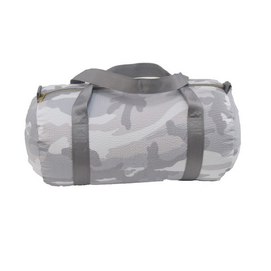 Personalized Seersucker Duffel Bag - Grey Camo image 0
