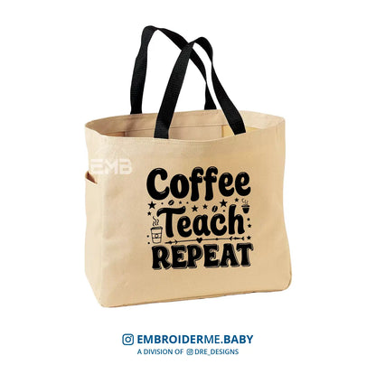 Coffee, Teach, Repeat Tote Bag image 2